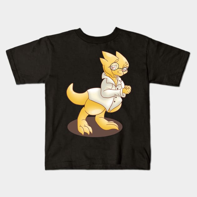 Alphys's gentle smile Kids T-Shirt by HoneyHeartStudios